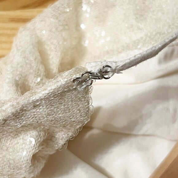 Amanda Uprichard | Kimball Cream Cowl Neck Sequin Top | L - Picture 13 of 15